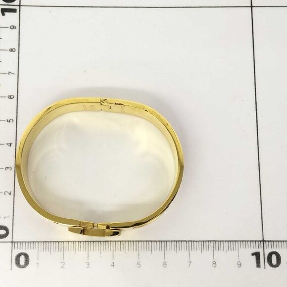 Authentic Hermès Clic Clac H Bracelet - Gold with Red Enamel, Size PM - Picture 4 of 6